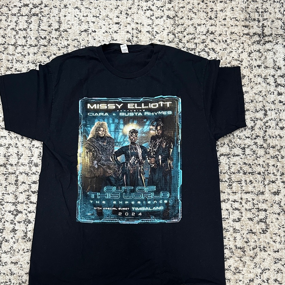 Black Graphic T-Shirt with Missy Elliott Design
